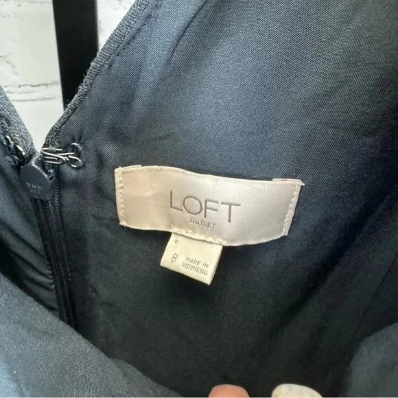 Loft Dark Gray V-Neck Wide Leg Jumpsuit Size 8 - Picture 5 of 6